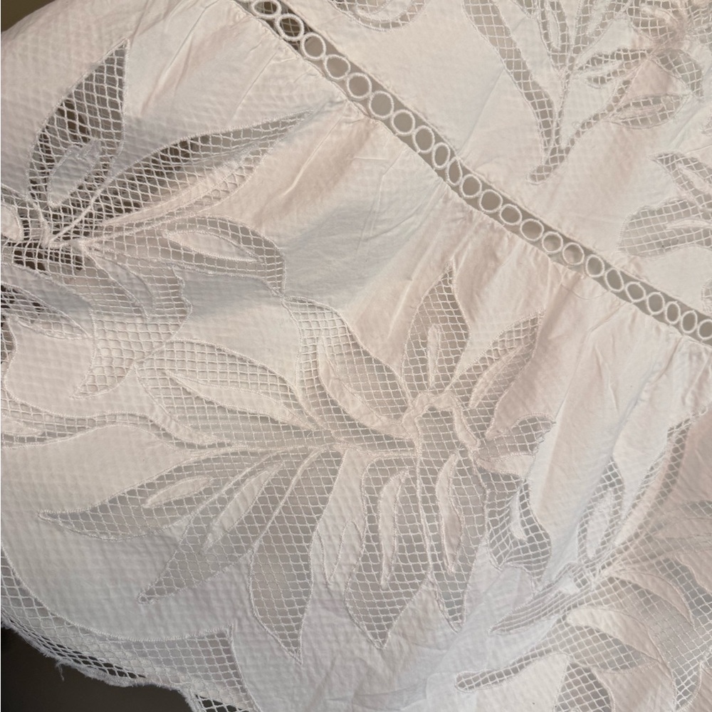 Elegant White Lace Maxi‎ Skirt poplin pull on Chico’s size 12 - Picture 6 of 13